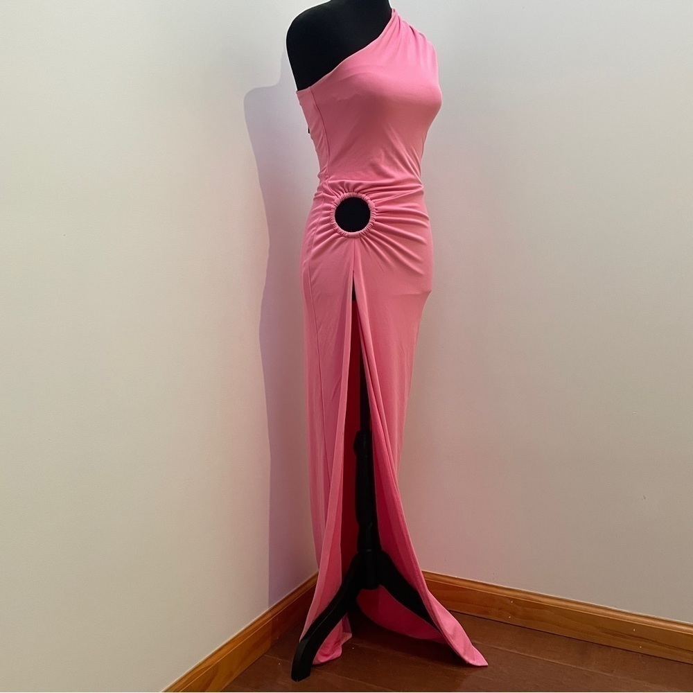 NEW! Michael Costello x REVOLVE- Sofie Gown One Shoulder Pink Maxi Dress Size XS - Picture 8 of 15